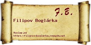 Filipov Boglárka névjegykártya